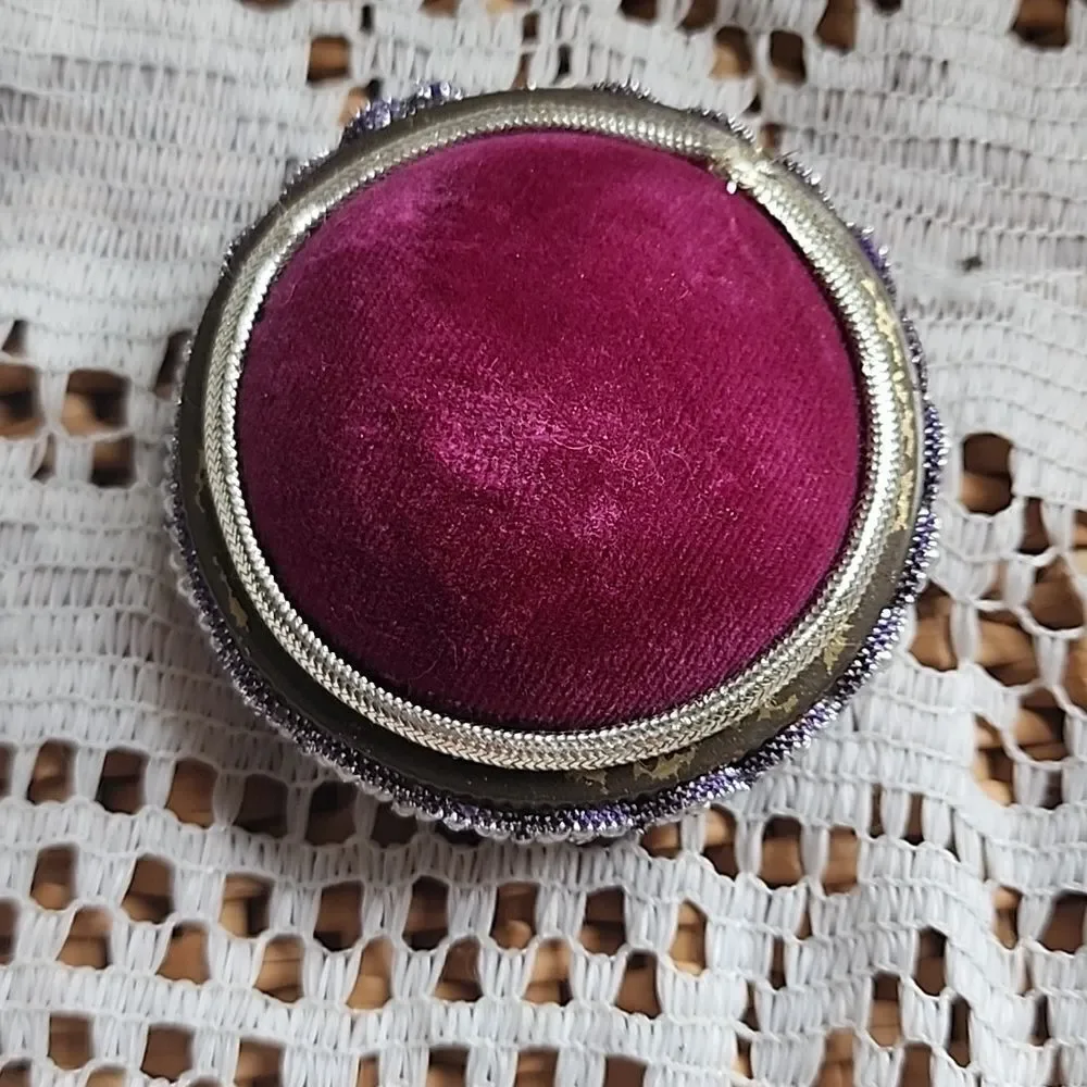 Vintage Handmade Crushed Velvet Pin Cushion